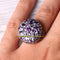 Small Round Purple Amethyst Stones 925 Sterling Silver Mens Ring silverbazaaristanbul 