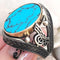 Solid Turquoise Stone Jewelry 925 Sterling Silver Mens Ring silverbazaaristanbul 