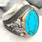 Solid Turquoise Stone Jewelry 925 Sterling Silver Mens Ring silverbazaaristanbul 