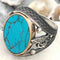 Solid Turquoise Stone Jewelry 925 Sterling Silver Mens Ring silverbazaaristanbul 