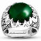 Sovereign Green Stone Handmade 925 Sterling Silver Mens Ring silverbazaaristanbul 