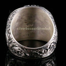 Special Hand Engraved 925 Sterling Silver No Stone Mens Ring silverbazaaristanbul 