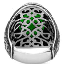 Stylish Emerald Stone 925 Sterling Silver Handmade Mens Ring silverbazaaristanbul 
