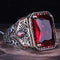 Stylish Red Ruby Stone 925 Sterling Silver Handmade Mens Ring silverbazaaristanbul 