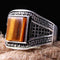 Tigers Eye Onyx Stone Jewelry Luxury 925 Sterling Silver Men Ring silverbazaaristanbul 