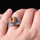 Tigers Eye Onyx Stone Jewelry Luxury 925 Sterling Silver Men Ring silverbazaaristanbul 
