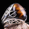 Tigers Eye Stone İslamic Vav 925 Sterling Silver Men Ring silverbazaaristanbul 