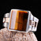 Tigers Eye Stone Jewelry Clock 925 Sterling Silver Men Ring silverbazaaristanbul 