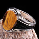 Tigers Eye Stone Jewelry Solid 925 Sterling Silver Men Ring silverbazaaristanbul 