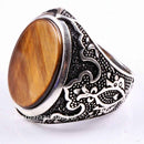 Tigers Eye Stone Jewelry Solid 925 Sterling Silver Men Ring silverbazaaristanbul 