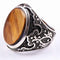 Tigers Eye Stone Jewelry Solid 925 Sterling Silver Men Ring silverbazaaristanbul 