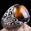 Tigers Eye Stone Jewelry Solid 925 Sterling Silver Men Ring silverbazaaristanbul 