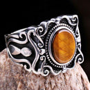 Tigers Eye Stone Jewelry Solid 925 Sterling Silver Men Ring silverbazaaristanbul 