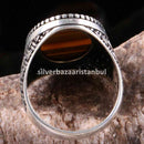 Tigers Eye Stone Jewelry Solid 925 Sterling Silver Men Ring silverbazaaristanbul 