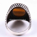 Tigers Eye Stone Jewelry Solid 925 Sterling Silver Men Ring silverbazaaristanbul 