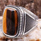 Tigers Eye Stone Jewelry Solid 925 Sterling Silver Men Ring silverbazaaristanbul 