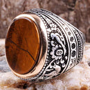 Tigers Eye Stone Jewelry Solid 925 Sterling Silver Men Ring silverbazaaristanbul 