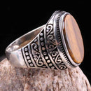 Tigers Eye Stone Jewelry Solid 925 Sterling Silver Men Ring silverbazaaristanbul 