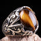 Tigers Eye Stone Jewelry Solid 925 Sterling Silver Men Ring silverbazaaristanbul 