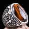 Tigers Eye Stone Jewelry Solid 925 Sterling Silver Men Ring silverbazaaristanbul 