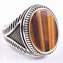 Tigers Eye Stone Jewelry Solid 925 Sterling Silver Men Ring silverbazaaristanbul 