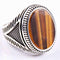 Tigers Eye Stone Jewelry Solid 925 Sterling Silver Men Ring silverbazaaristanbul 