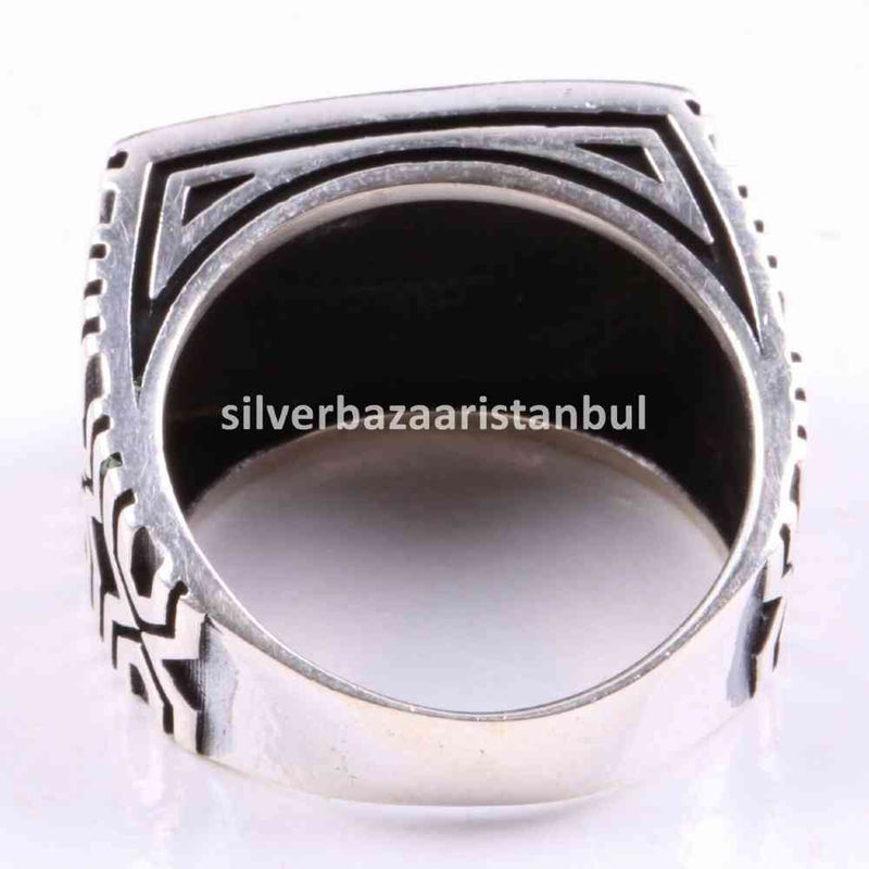 Tigers Eye Stone Jewelry Solid 925 Sterling Silver Men Ring silverbazaaristanbul 
