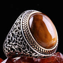 Tigers Eye Stone Jewelry Solid 925 Sterling Silver Men Ring silverbazaaristanbul 