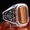Tigers Eye Stone Jewelry Solid 925 Sterling Silver Men Ring silverbazaaristanbul 