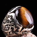 Tigers Eye Stone Jewelry Solid 925 Sterling Silver Men Ring silverbazaaristanbul 