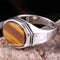 Tigers Eye Stone Jewelry Solid 925 Sterling Silver Men Ring silverbazaaristanbul 
