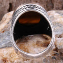 Tigers Eye Stone Jewelry Solid 925 Sterling Silver Men Ring silverbazaaristanbul 