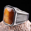 Tigers Eye Stone Jewelry Solid 925 Sterling Silver Men Ring silverbazaaristanbul 
