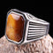 Tigers Eye Stone Jewelry Solid 925 Sterling Silver Men Ring silverbazaaristanbul 