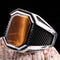 Tigers Eye Stone Jewelry Solid 925 Sterling Silver Men Ring silverbazaaristanbul 