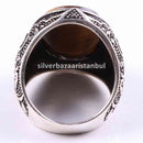 Tigers Eye Stone Jewelry Solid 925 Sterling Silver Men Ring silverbazaaristanbul 