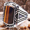 Tigers Eye Stone Jewelry Solid 925 Sterling Silver Men Ring silverbazaaristanbul 