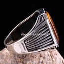 Tigers Eye Stone Jewelry Solid 925 Sterling Silver Men Ring silverbazaaristanbul 