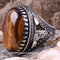 Tigers Eye Stone Ottoman Tughra 925 Sterling Silver Men Ring silverbazaaristanbul 