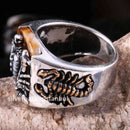 Tigers Eye Stone Scorpıon Solid 925 Sterling Silver Men Ring silverbazaaristanbul 