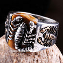 Tigers Eye Stone Scorpıon Solid 925 Sterling Silver Men Ring silverbazaaristanbul 