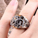 Tigers Eye Stone Turkish Handmade Eagle 925 Sterling Silver Men Ring silverbazaaristanbul 