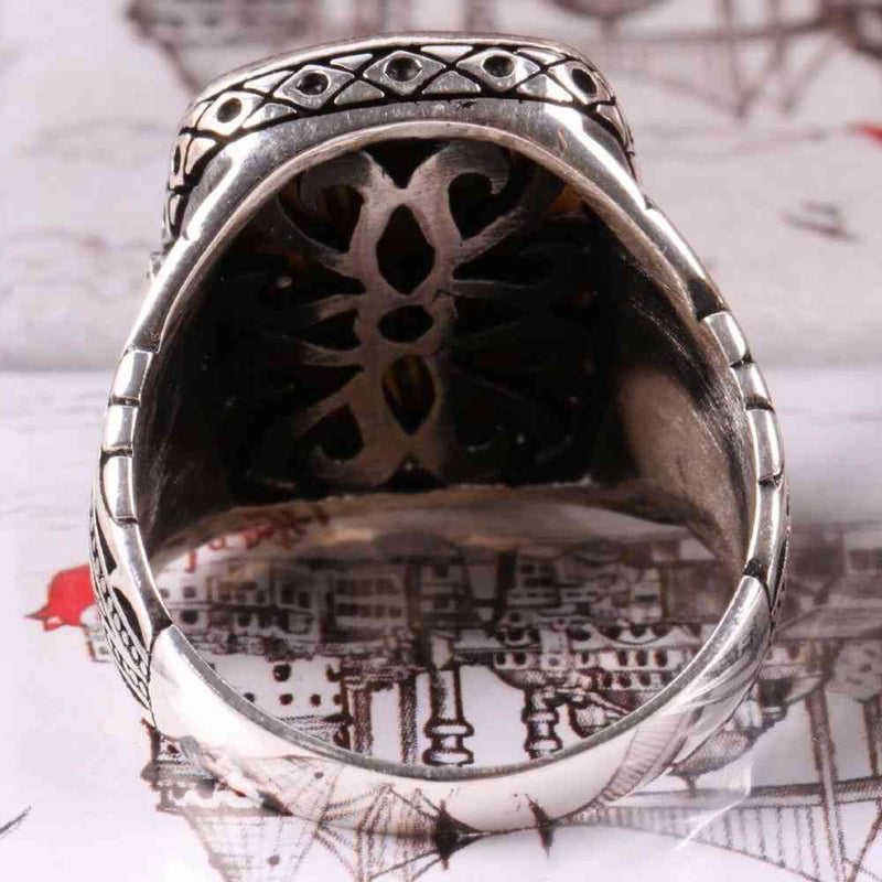 Tigers Eye Stone Turkish Handmade Solid 925 Sterling Silver Men Ring silverbazaaristanbul 