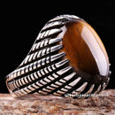 Tigers Eye Stone Turkish Handmade Solid 925 Sterling Silver Men Ring silverbazaaristanbul 