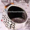 Tigers Eye Stone Turkish Handmade Solid 925 Sterling Silver Men Ring silverbazaaristanbul 