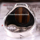 Tigers Eye Stone Turkish Handmade Solid 925 Sterling Silver Men Ring silverbazaaristanbul 