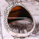 Tigers Eye Stone Turkish Handmade Solid 925 Sterling Silver Men Ring silverbazaaristanbul 