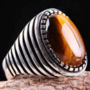 Tigers Eye Stone Turkish Handmade Solid 925 Sterling Silver Men Ring silverbazaaristanbul 