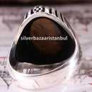 Tigers Eye Stone Turkish Handmade Solid 925 Sterling Silver Men Ring silverbazaaristanbul 