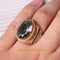 Tourmaline and Emerald Stone Turkish 925 Sterling Silver Mens Ring silverbazaaristanbul 